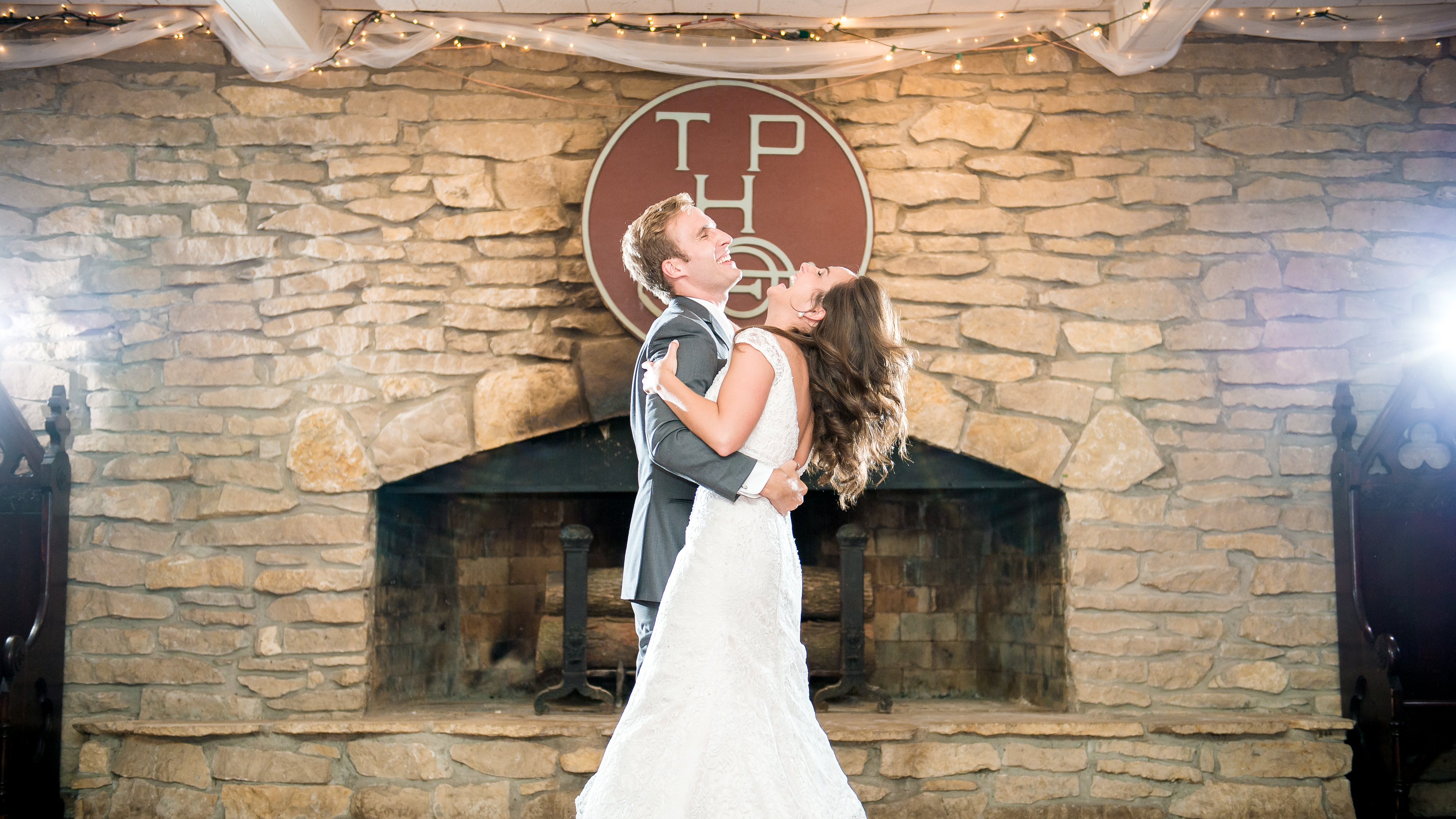 Sweet and funny laughing during a first dance