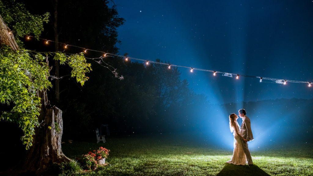 Awesome backlit and moody nighttime wedding portraits