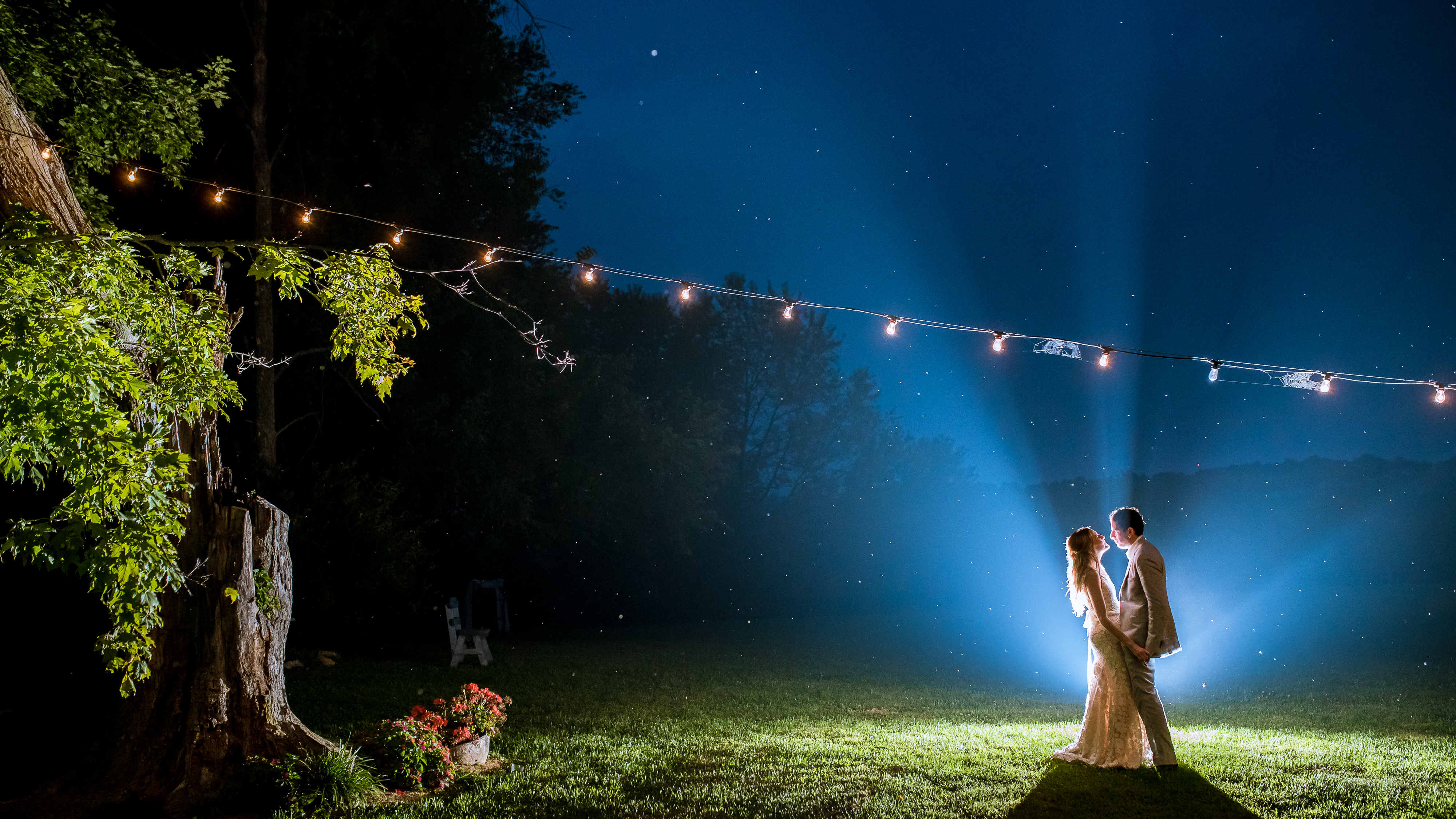 Awesome backlit and moody nighttime wedding portraits