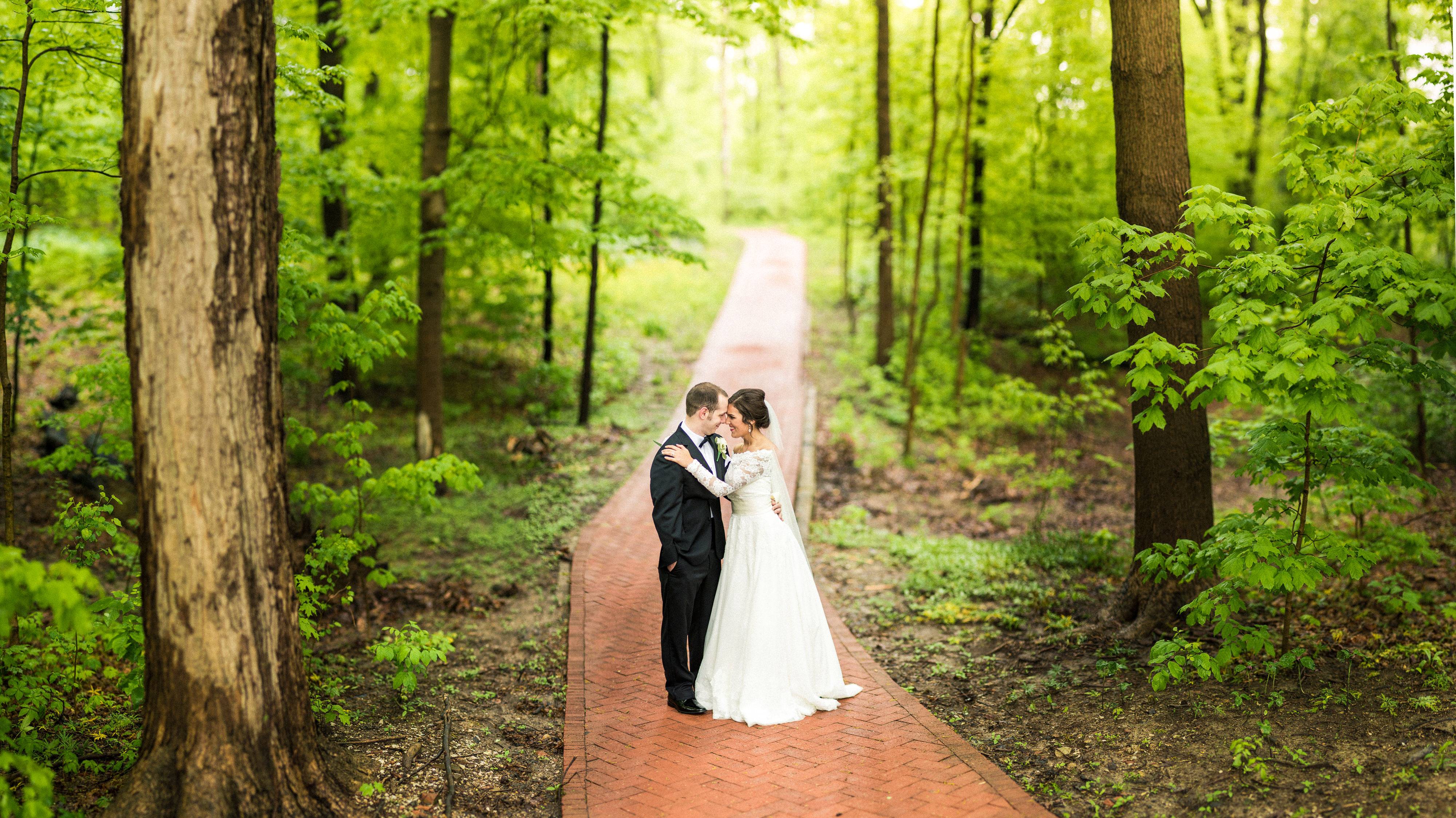 Lovely wooded wedding photograph