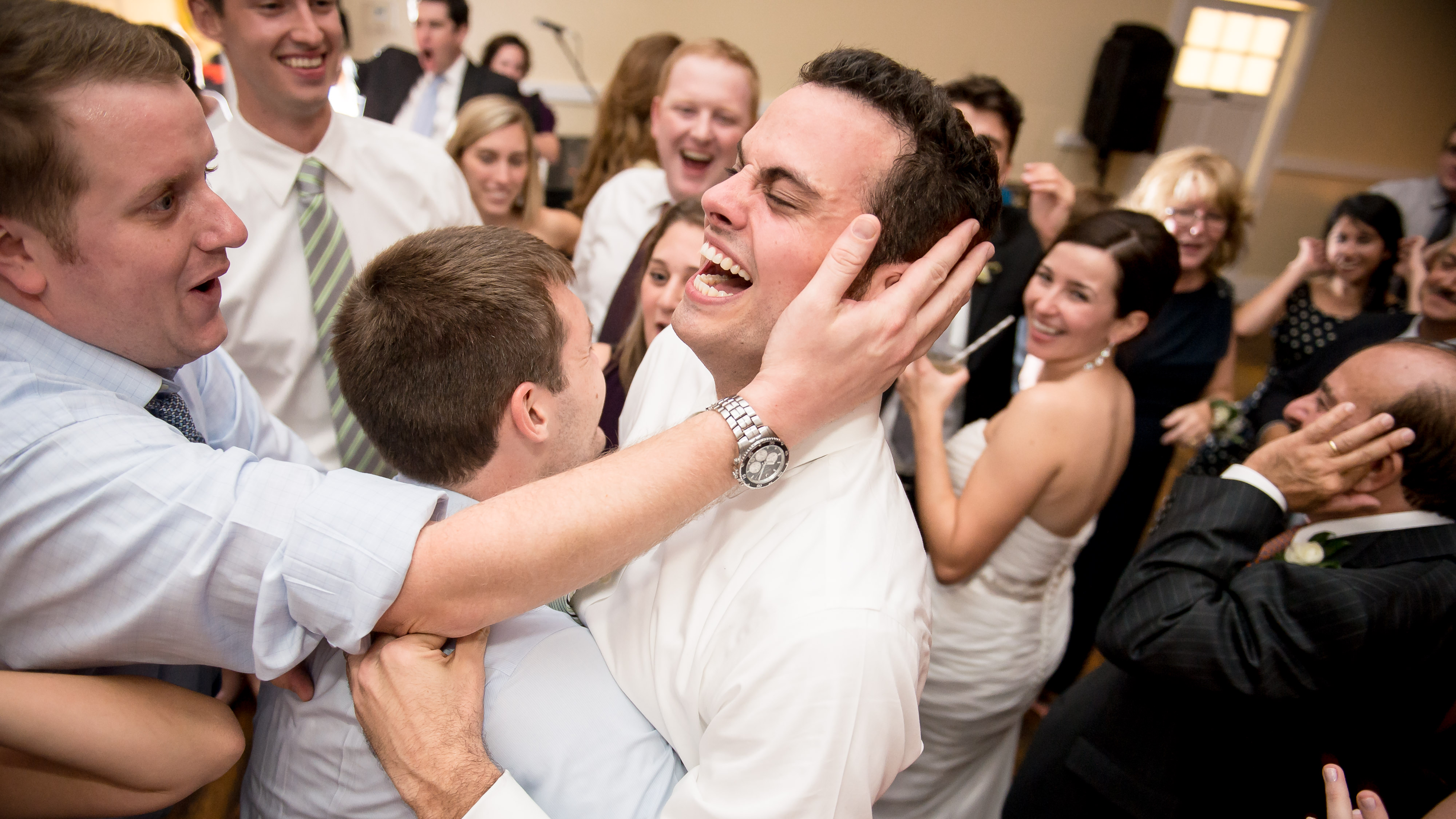 Funny wedding reception dancing photography