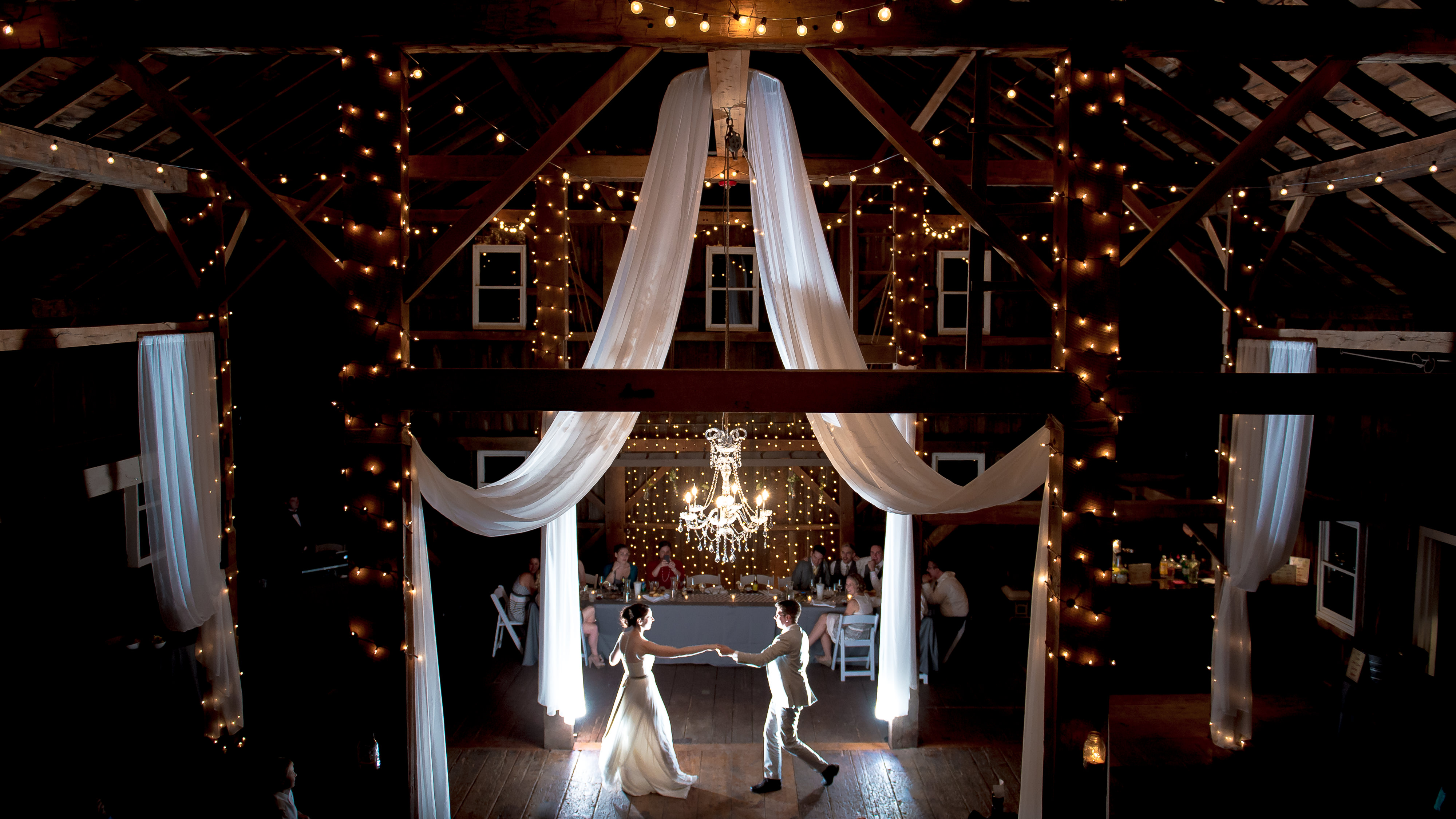 Striking and backlit wedding first dance photo
