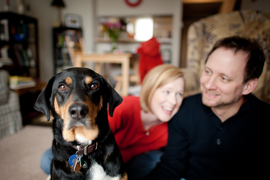 funny dog engagement photo