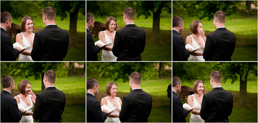 story-inn-wedding-brooke-hank-9 bride tearing up at wedding ceremony