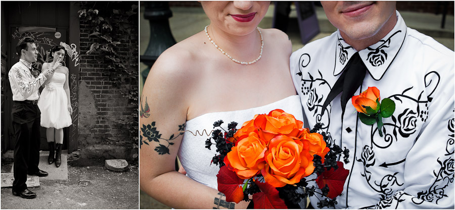 honky tonk bride and groom