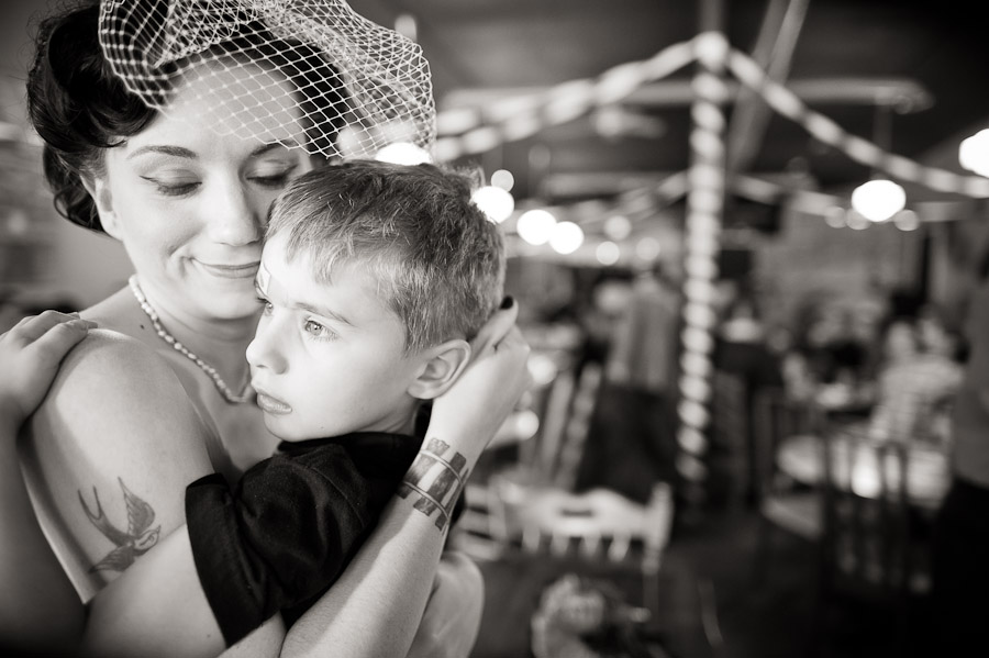 sweet moment of mother and son at wedding