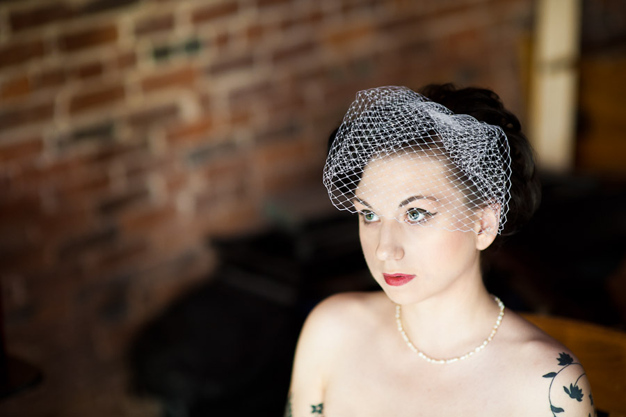 beautiful photo of bride wearing vintage veil