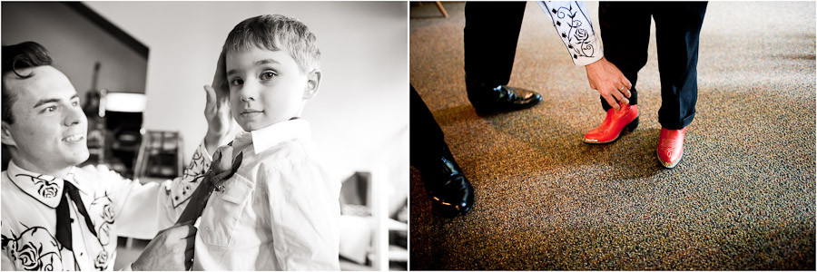young cowboy at wedding