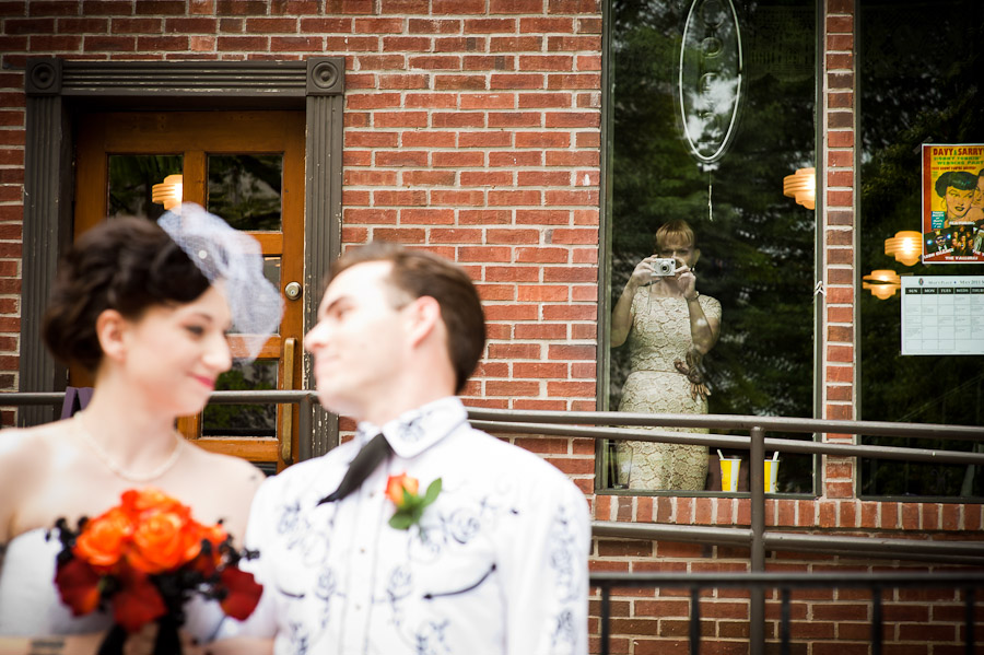 quirky wedding portrait a picture of someone taking a picture