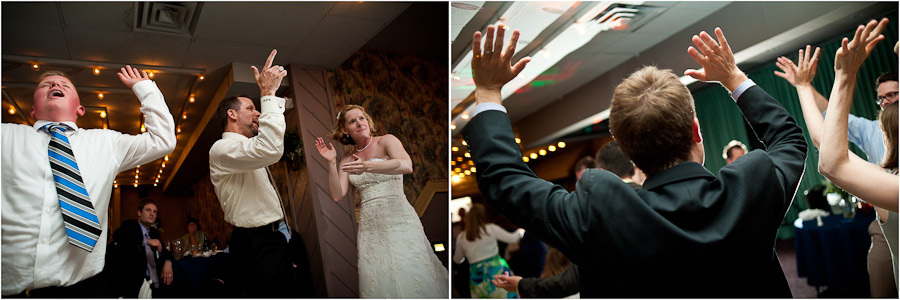 trinity-episcopal-terrys-catering-bloomington-wedding-18 raising hands while dancing at wedding