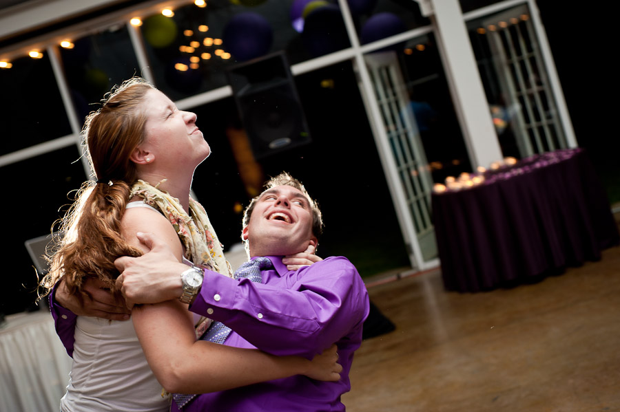 ritz-charles-wedding-photography-DE-19 funny picture of girl dipping guy at wedding reception