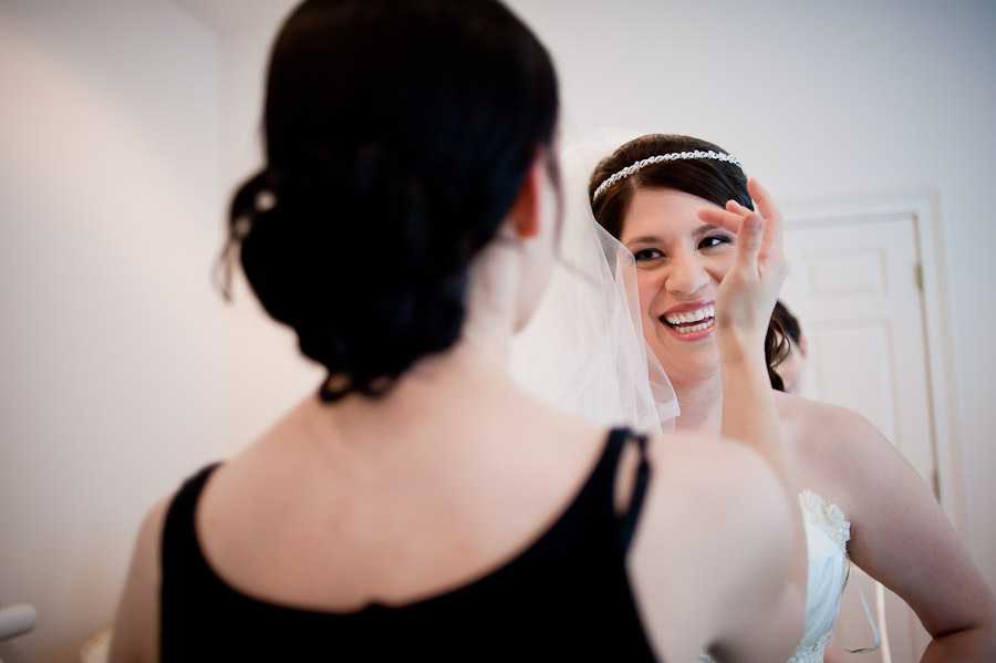 ritz-charles-wedding-photography-DE-2 funny moment with bride and bridesmaid