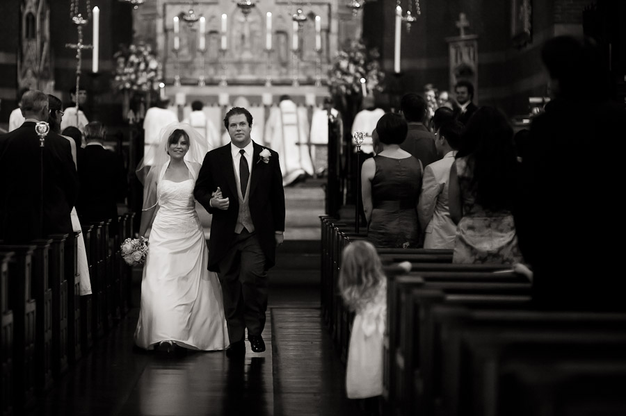 boston-church-advent-sheraton-commander-wedding-photography-11 wedding exit at church of the advent in boston, massachusetts