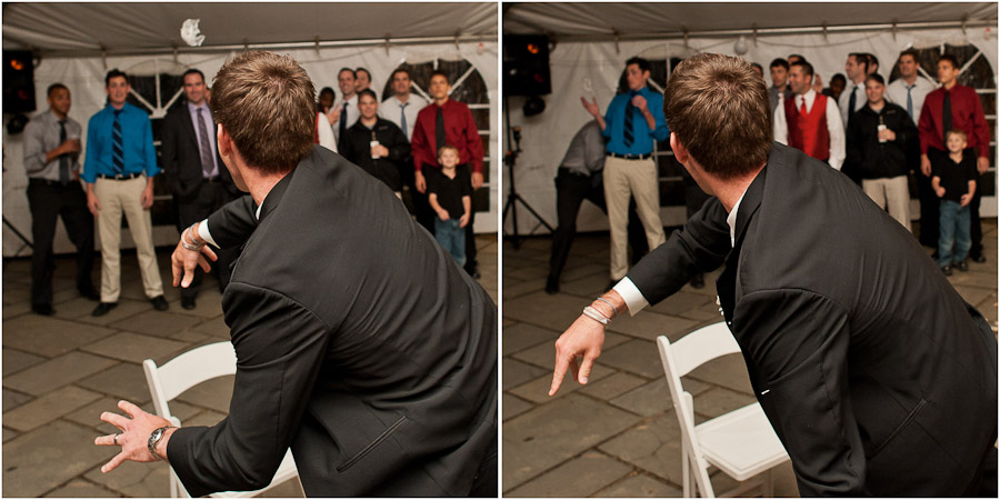 Deer-Park-Manor-Wedding-Photography-Bloomington-IN-Stacey-Jake-17 Funny garter toss at wedding