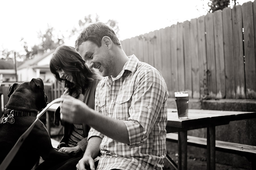 Louisville-Engagement-Photography-Antique-Dogs-Bar-Bookstore-12 Casual Engagement Photos with Dogs
