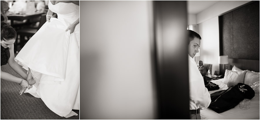 Louisville-Wedding-Ali-Center-Highland-Baptist-21C-Museum-Photography-7 bride and groom getting dressed at 21C museum hotel in louisville