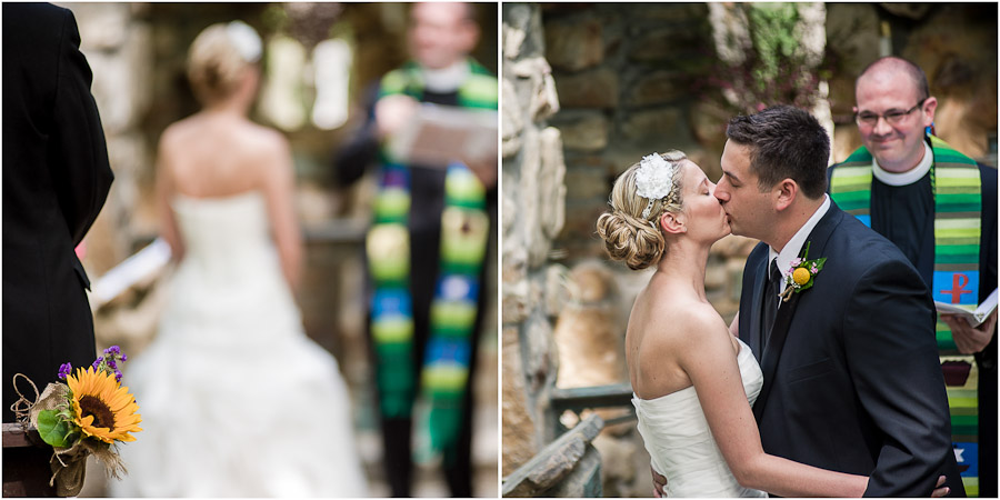 Orkney-Springs-Shrine-Mont-Wedding-Photography-Lori-Will-14 Wedding Kiss at outdoor Virginia wedding