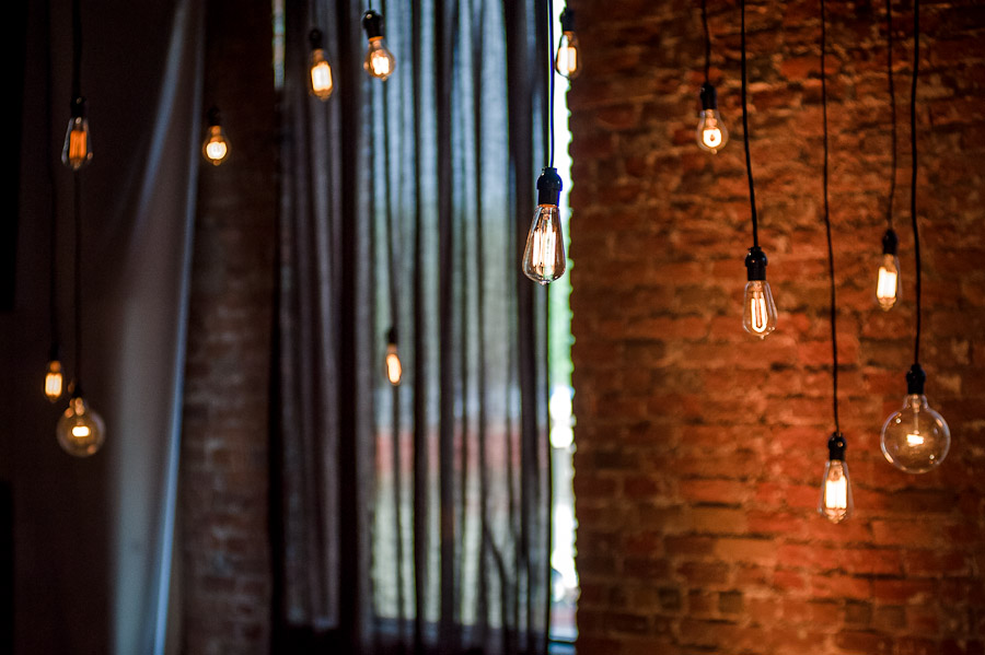 Columbus-Indiana-Factory-Loft-Wedding-Photography-Liz-Jason-10 Edison Lights for wedding in columbus indiana at factory 12 event loft