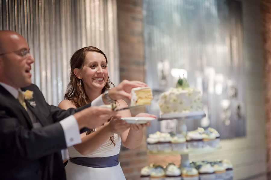 Columbus-Indiana-Factory-Loft-Wedding-Photography-Liz-Jason-13 Factory 12 Event Loft cake cutting