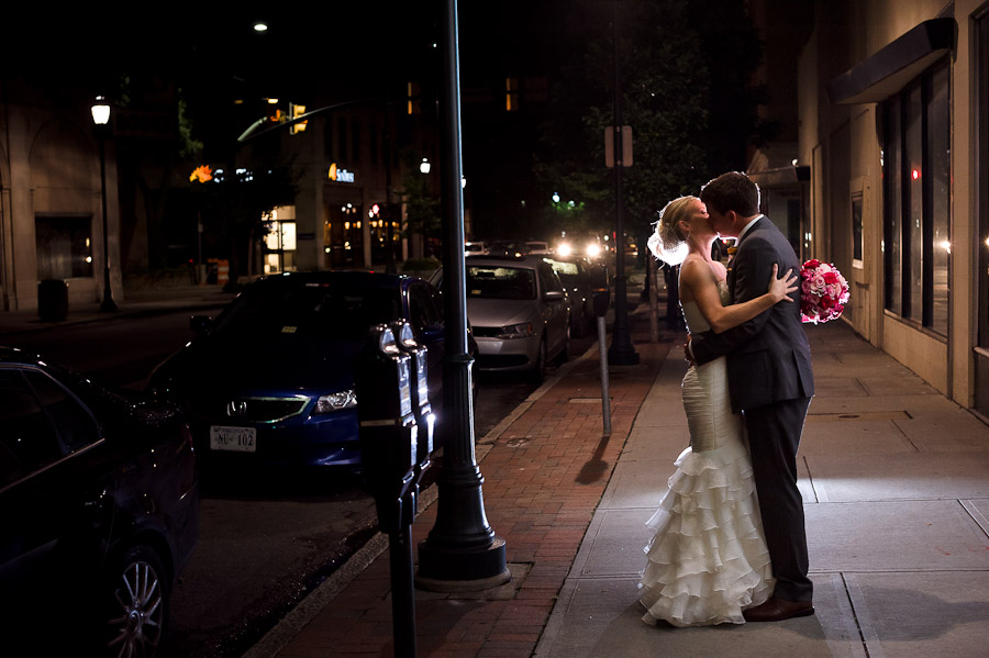 Urban Downtown Richmond Virginia Night Wedding Portrait