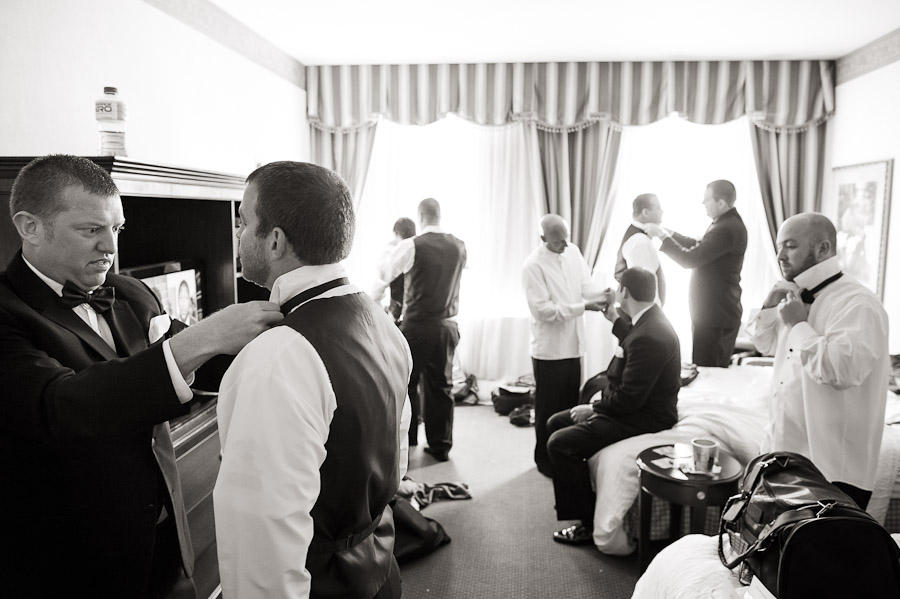 Sweet, funny, guys getting ready pre-wedding