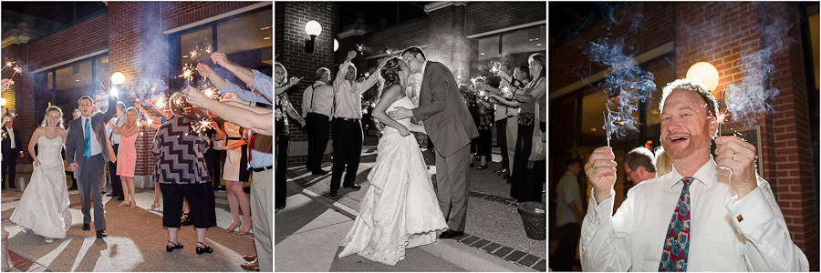 Fun sparkler exit wedding photography