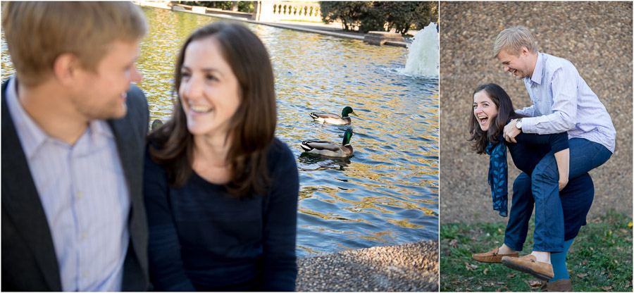 DC-engagement-photography-Meridian-Hill-Park-Doug-Katie-02 cute and quirky lifestyle, engagement photos with ducks in DC