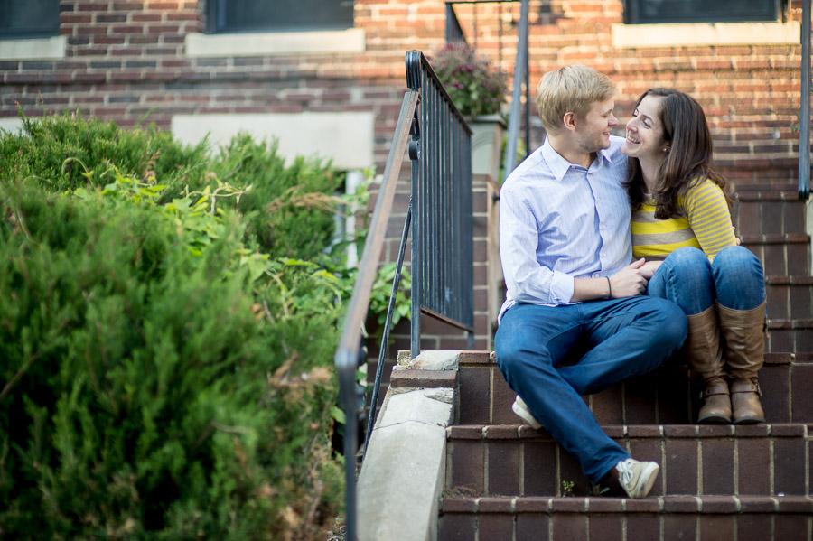 DC-engagement-photography-Meridian-Hill-Park-Doug-Katie-07 Sweet engagement photography on neighborhood stoop in DC