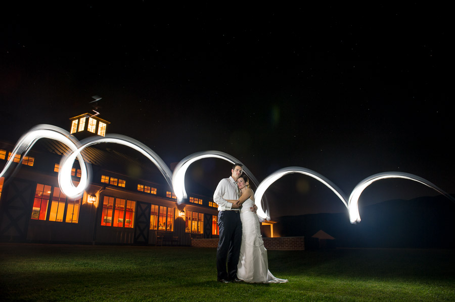Charlottesville-Wedding-Photography-King-Family-Vineyards-Jess-Dave-20 romantic and dramatic light painting photo at Charlottesville Virginia wedding