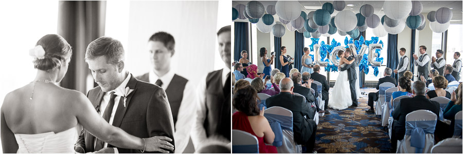 Touching ceremony photography from Sheraton Ballroom wedding in Indianapolis