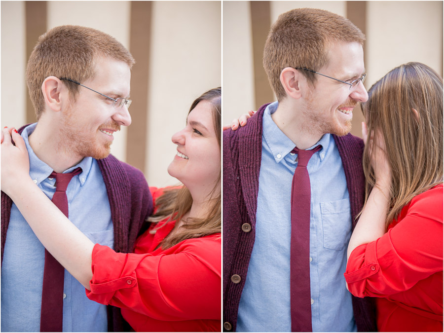 Sweet laughing moment during engagement shoot