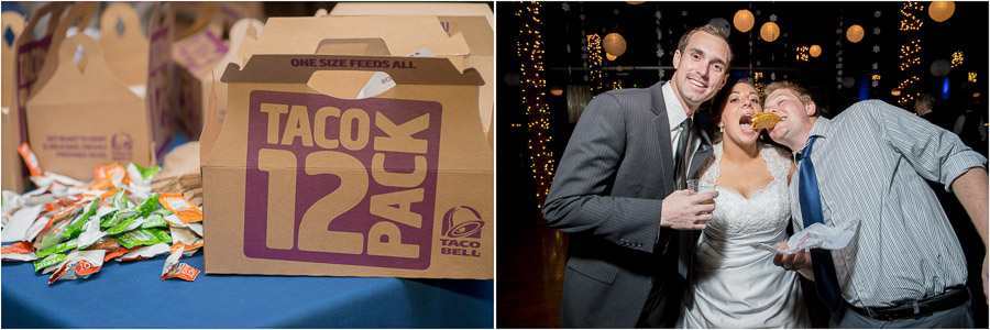 Columbus-Indiana-Wedding-Photography-Factory-12-Event-Loft-Randy-Liz-14 Taco Bell at Wedding Reception!