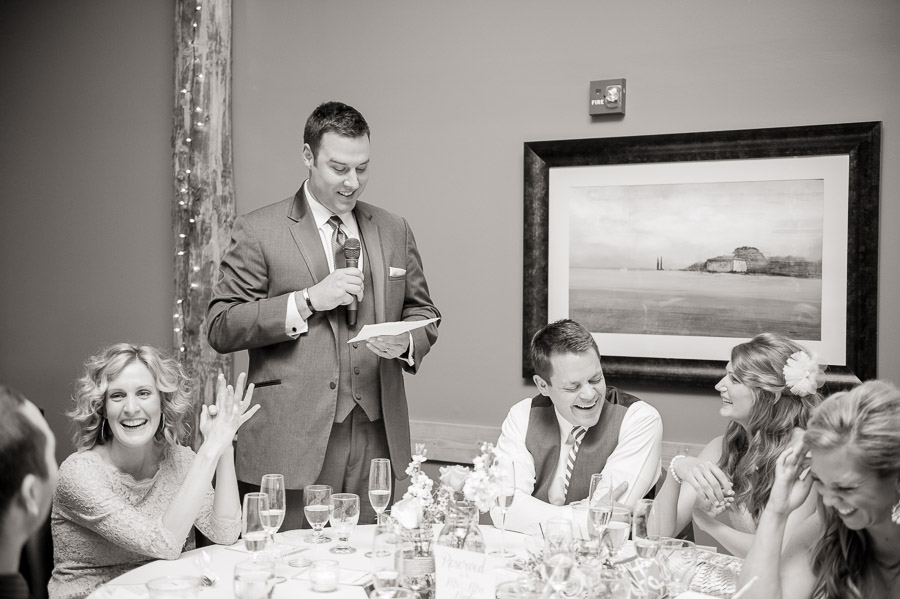 Indianapolis-Purgatory-Golf-Club-Noblesville-Wedding-Photography-Steph-Drew-14 funny best man speech photo at indiana wedding