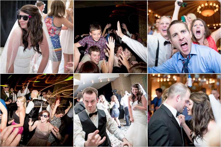 Party time at a wedding in West Baden Springs Hotel