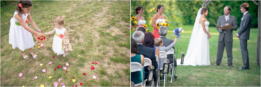 fun candid moments of kids during apple orchard wedding in Indiana