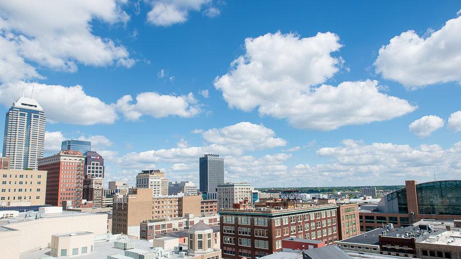 mavris-art-center-wedding-photography-indianapolis-indiana-jaimie-kevin-01 Sunny, Indianapolis cityscape at downtown wedding in Indiana