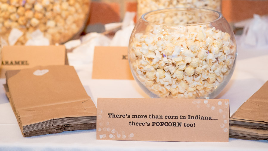 mavris-art-center-wedding-photography-indianapolis-indiana-jaimie-kevin-09 Funny, creative flavored popcorn table at Indiana wedding