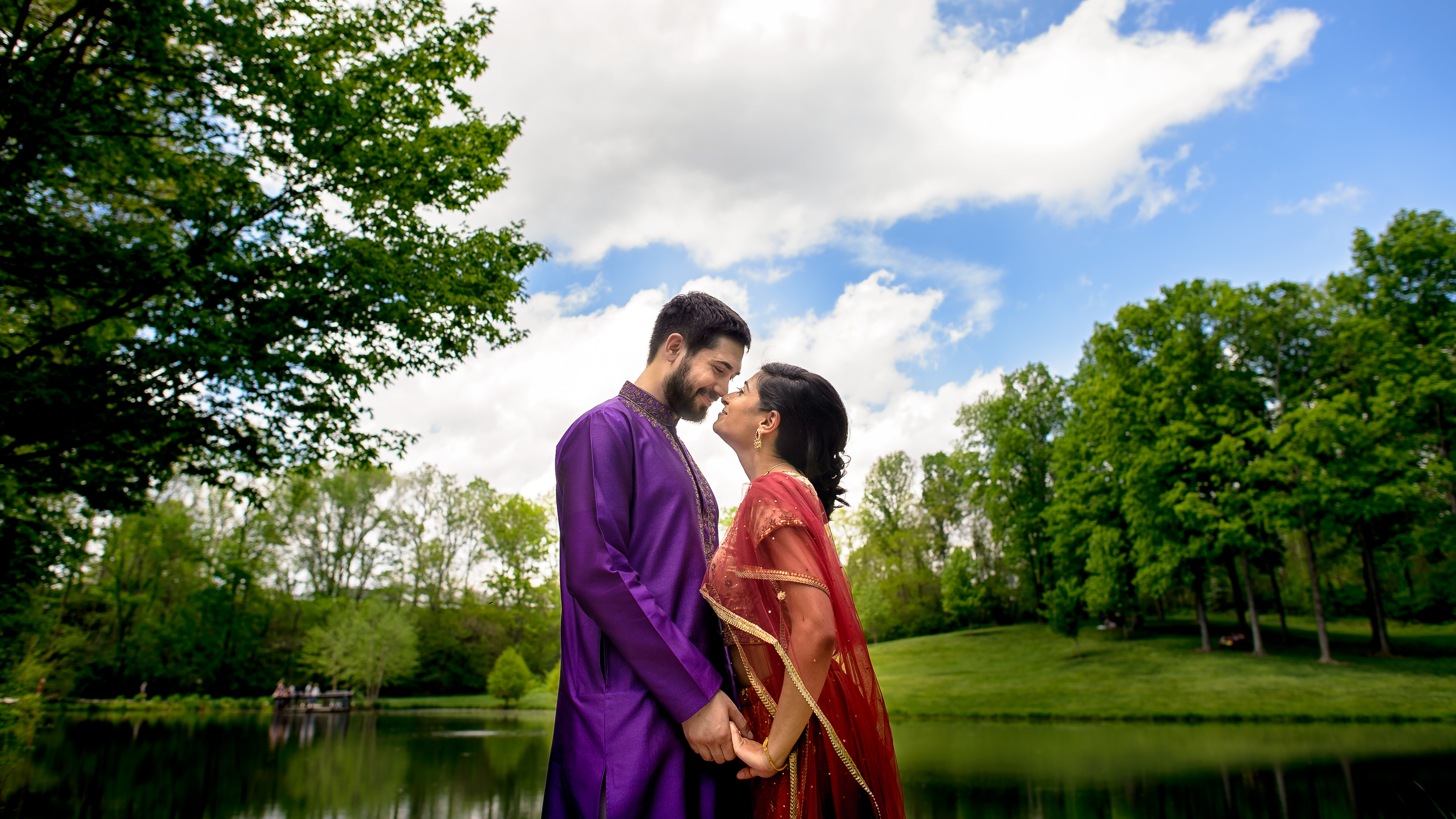 beautiful traditional indian clothing engagement photos