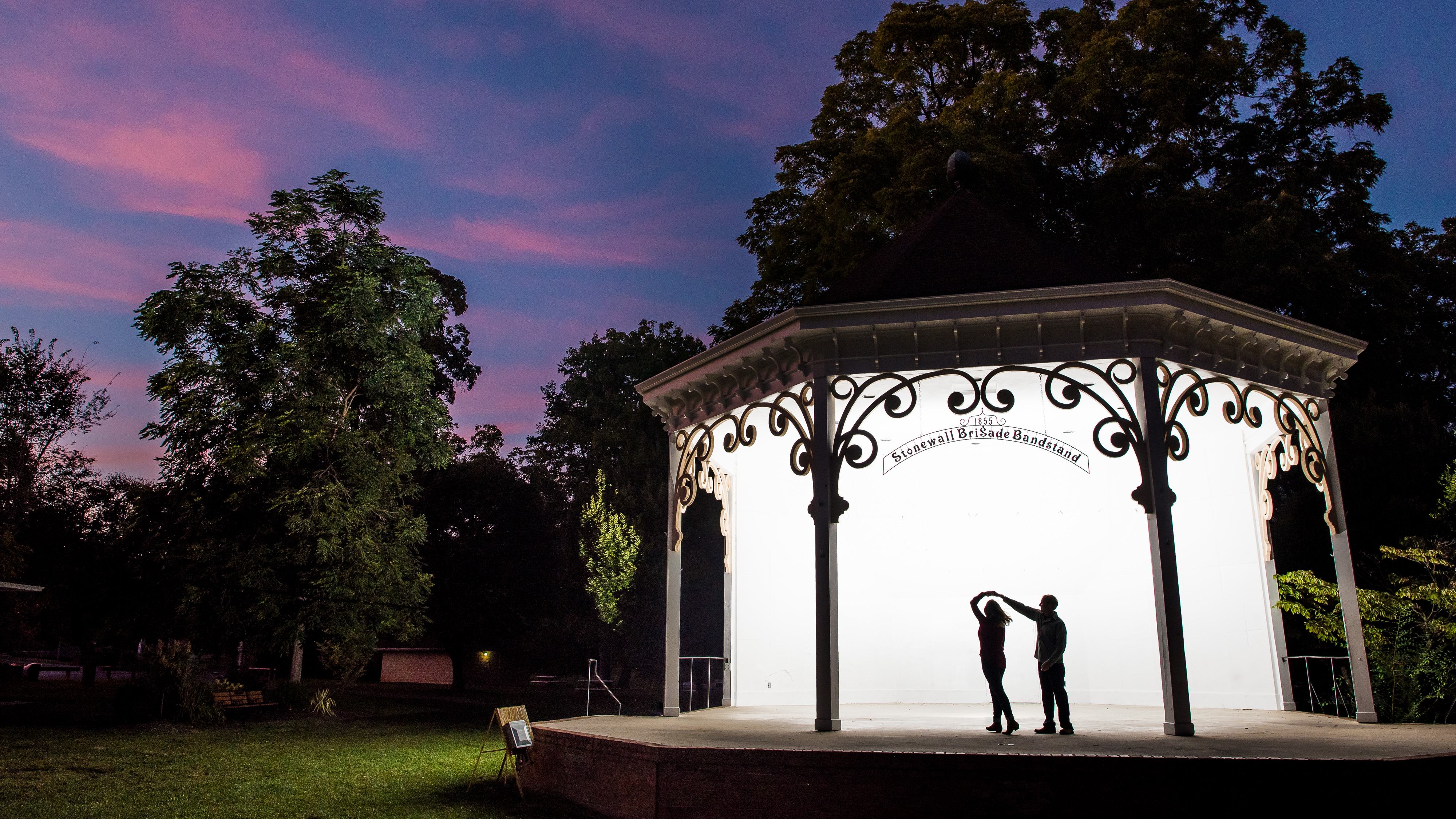 Silhouette engagement photo in Staunton, Virginia