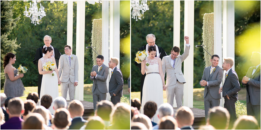mustard-seed-gardens-wedding-photography-indiana-jen-tyler-09 funny, sweet, touching moment right after wedding ceremony at Indianapolis wedding