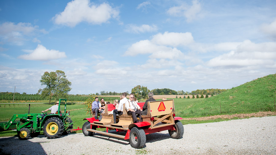 Dulls-Tree-Farm-Wedding-Photos-Indiana-Kate-Dustin-06 Dull's Tree Farm Hay Ride at Wedding