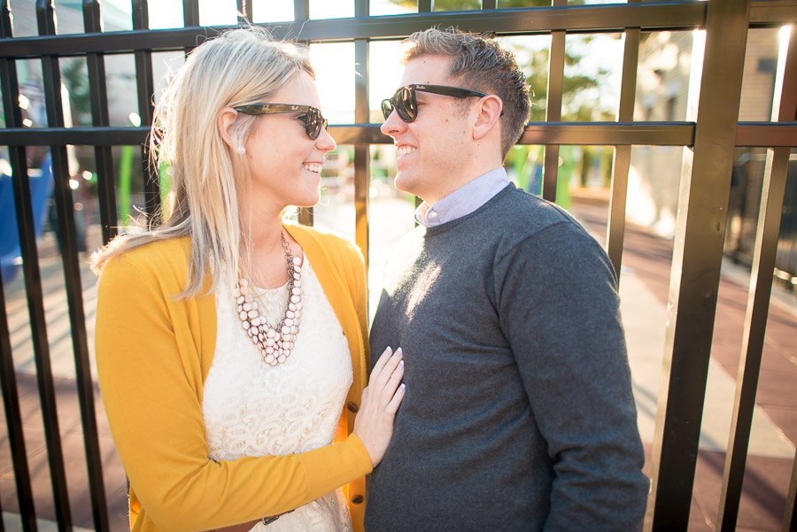 fountain-square-indianapolis-childrens-museum-engagement-photography-matt-lindsay-08 cool couple in sunglasses at Indy Children's museum engagement session