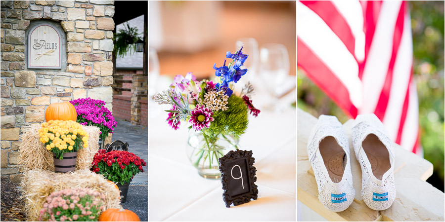 beautiful, colorful, Fall details at October wedding in Bloomington, Indiana