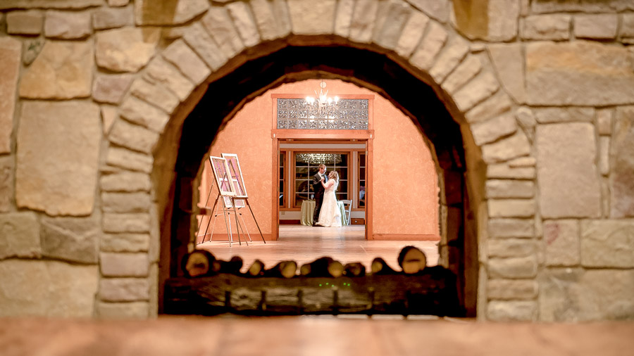 creative, quirky, unique first dance photo at Bloomington, Indiana wedding