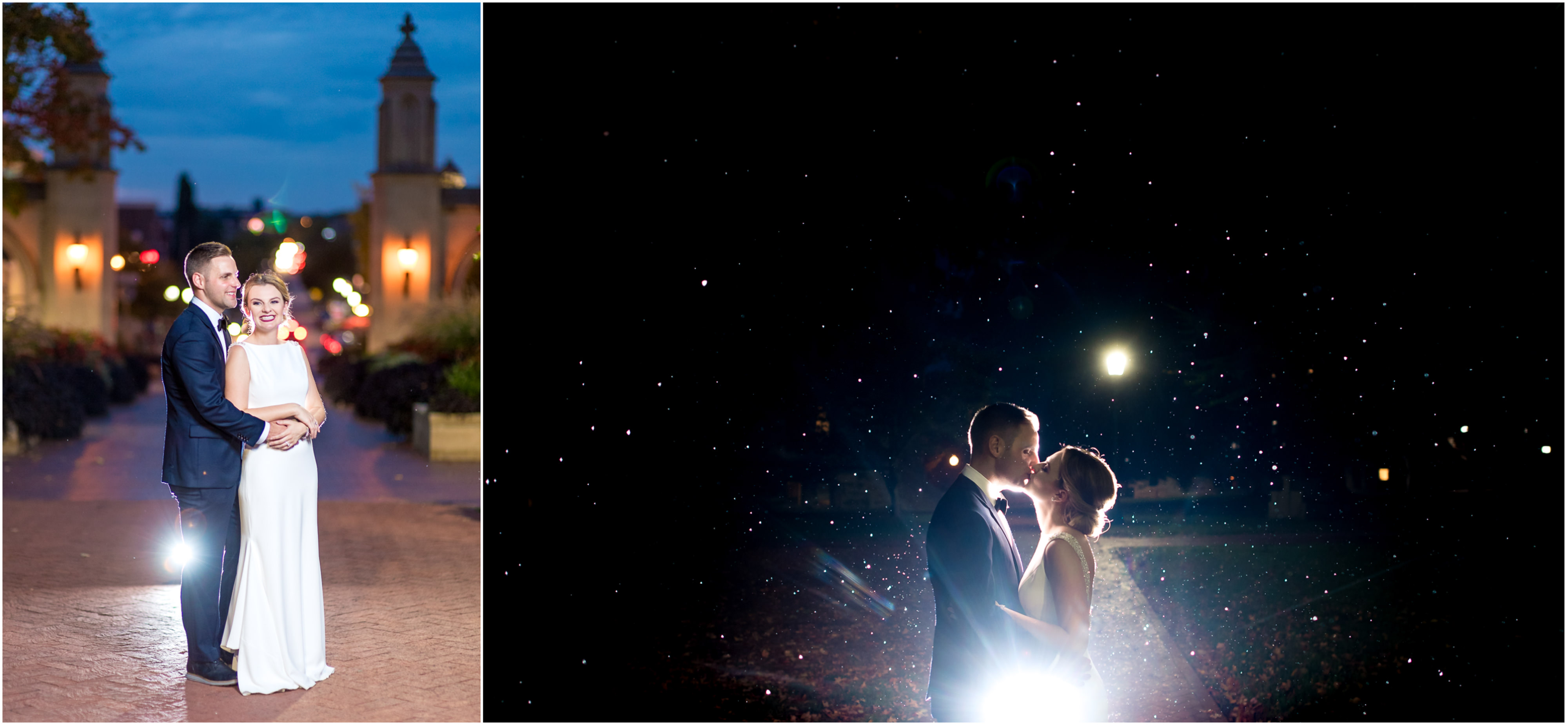 Indiana University Night Wedding Photography