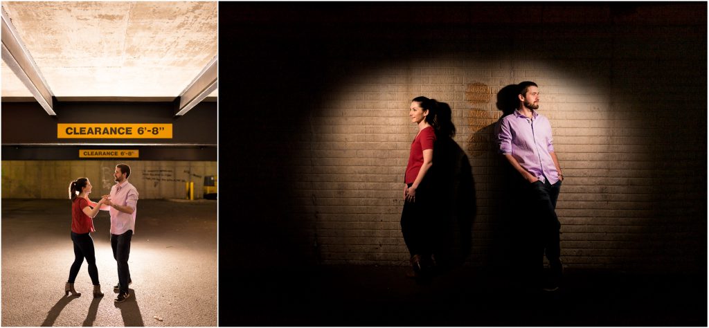 Ryan + Shannon exploring in downtown Staunton's parking garages